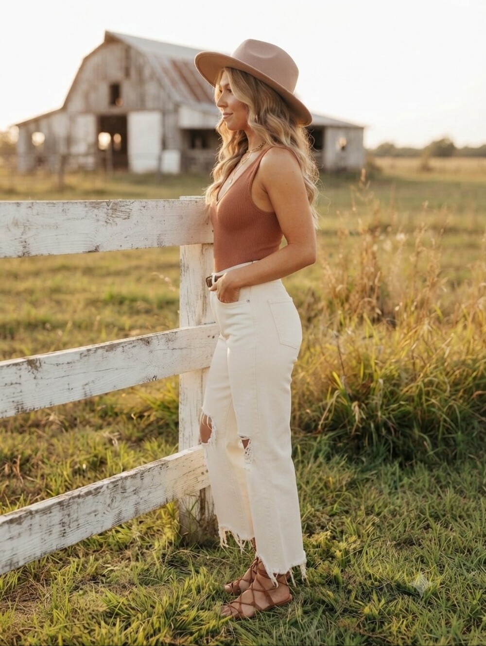 Vervet by Flying Monkey Leslie High Rise 90s Distressed Cropped Jeans Cream 27 - Picture 10 of 10